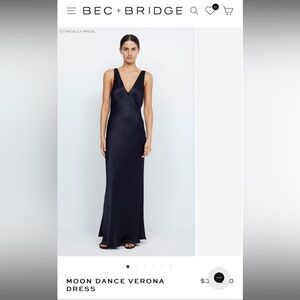 Bec + bridge moon dance Verona dress in moonlight (navy). Bridesmaid dress
